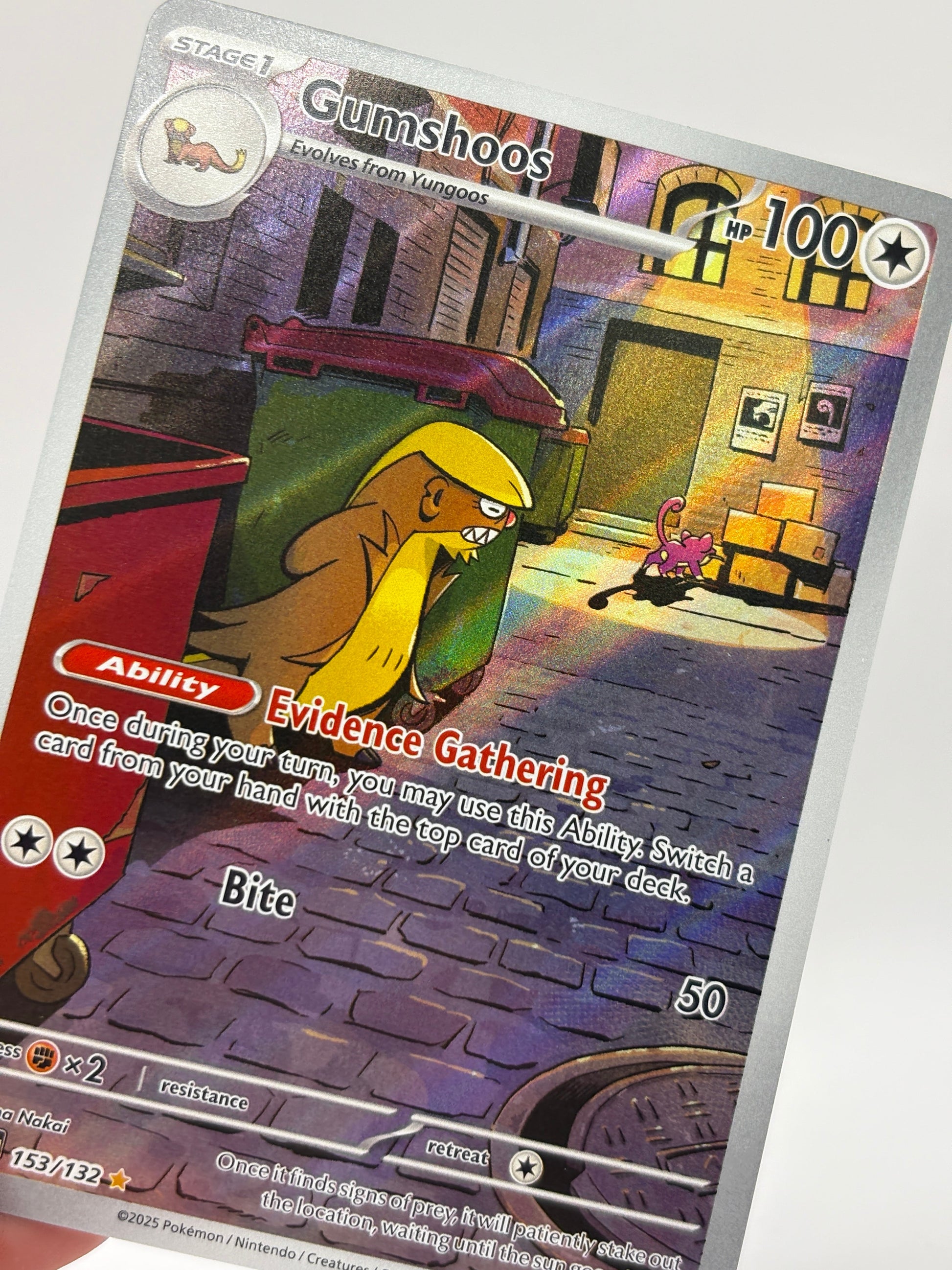 Pokemon TCG Mega Evolutions- Gumshoos 153/132 Illustration Rare NM (1) FRENLY BRICKS - Open 7 Days