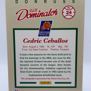 2014-15 Panini Donruss Basketball #24 Cedric Ceballos Auto /149 Elite Dominators FRENLY BRICKS - Open 7 Days