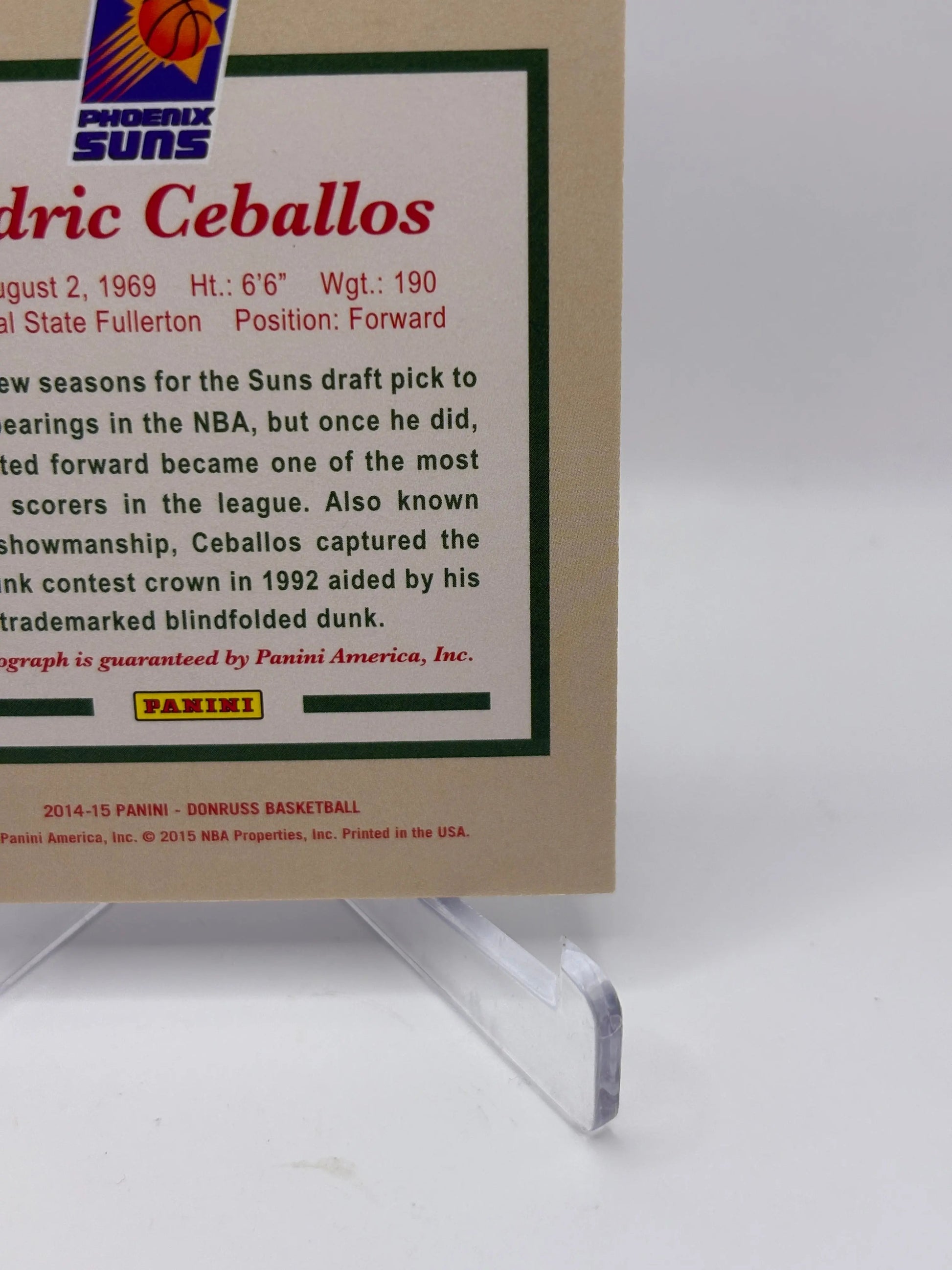 2014-15 Panini Donruss Basketball #24 Cedric Ceballos Auto /149 Elite Dominators FRENLY BRICKS - Open 7 Days