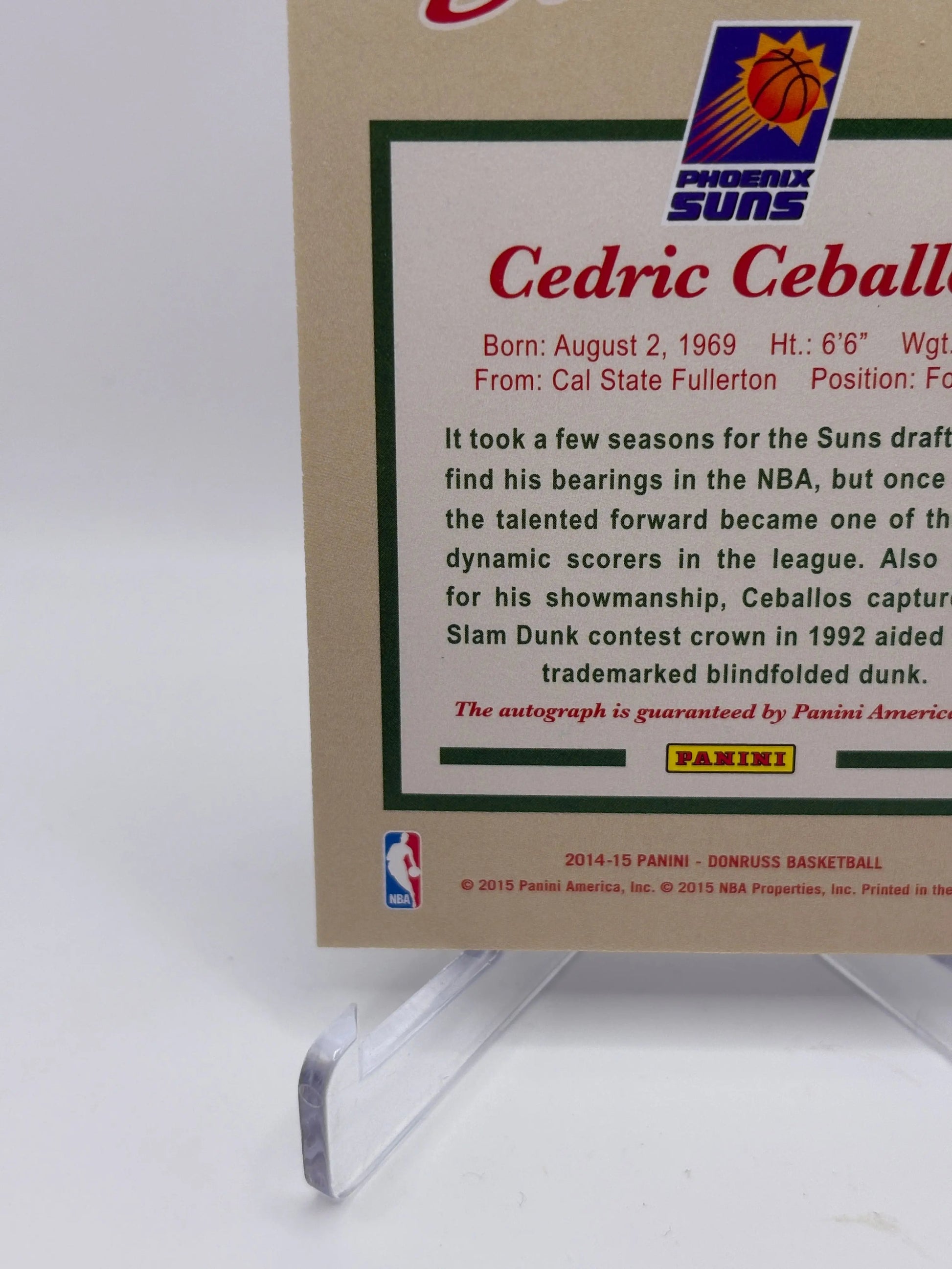2014-15 Panini Donruss Basketball #24 Cedric Ceballos Auto /149 Elite Dominators FRENLY BRICKS - Open 7 Days