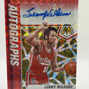 2020-21 Panini Mosaic Basketball #AM-LWI Lenny Wilkens Auto Red Yellow FRENLY BRICKS - Open 7 Days