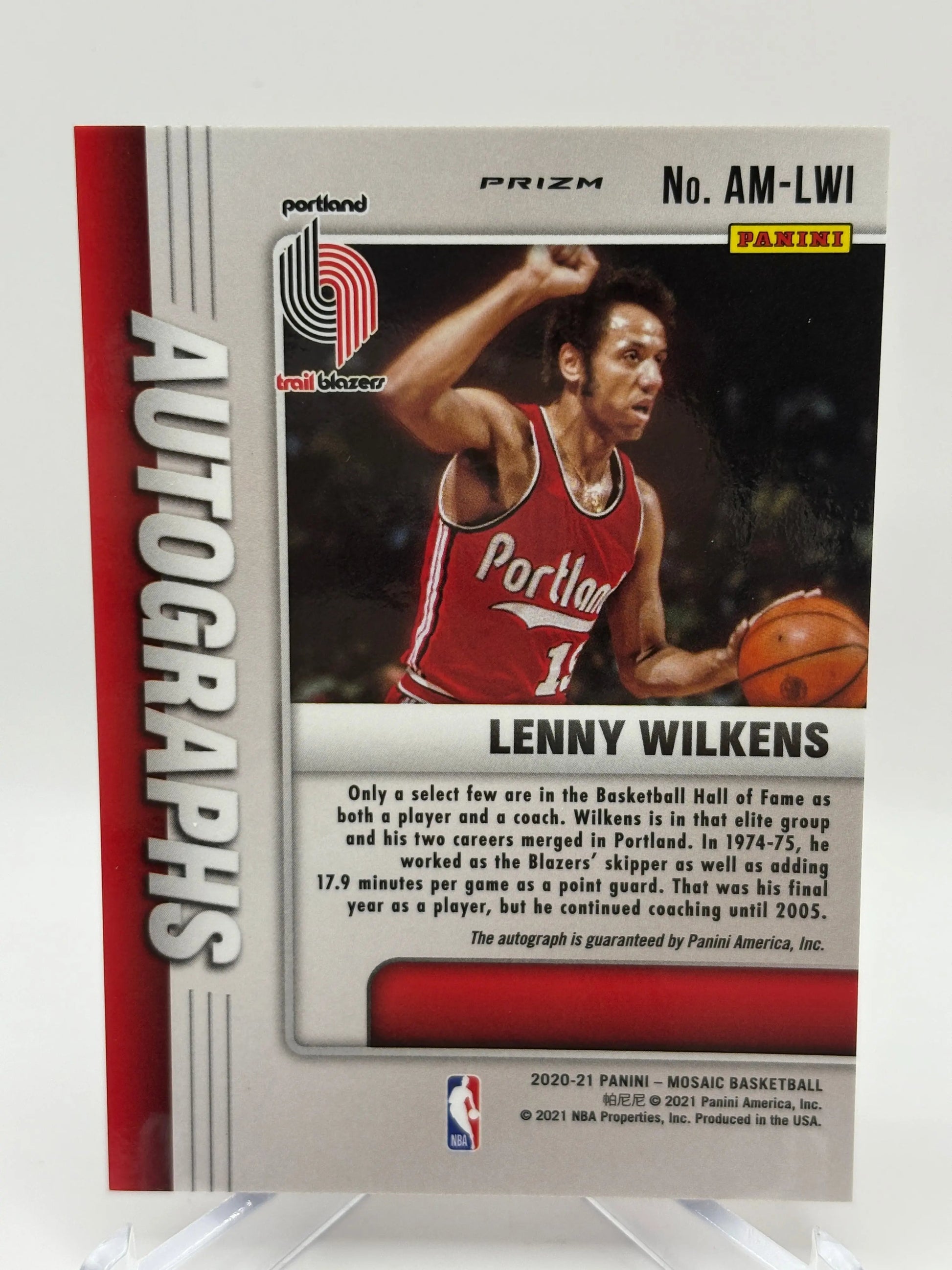 2020-21 Panini Mosaic Basketball #AM-LWI Lenny Wilkens Auto Red Yellow FRENLY BRICKS - Open 7 Days