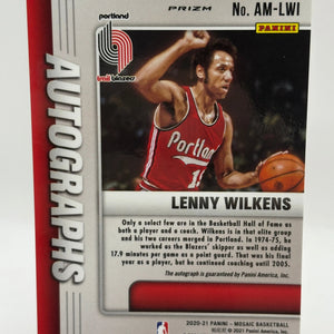 2020-21 Panini Mosaic Basketball #AM-LWI Lenny Wilkens Auto Red Yellow FRENLY BRICKS - Open 7 Days