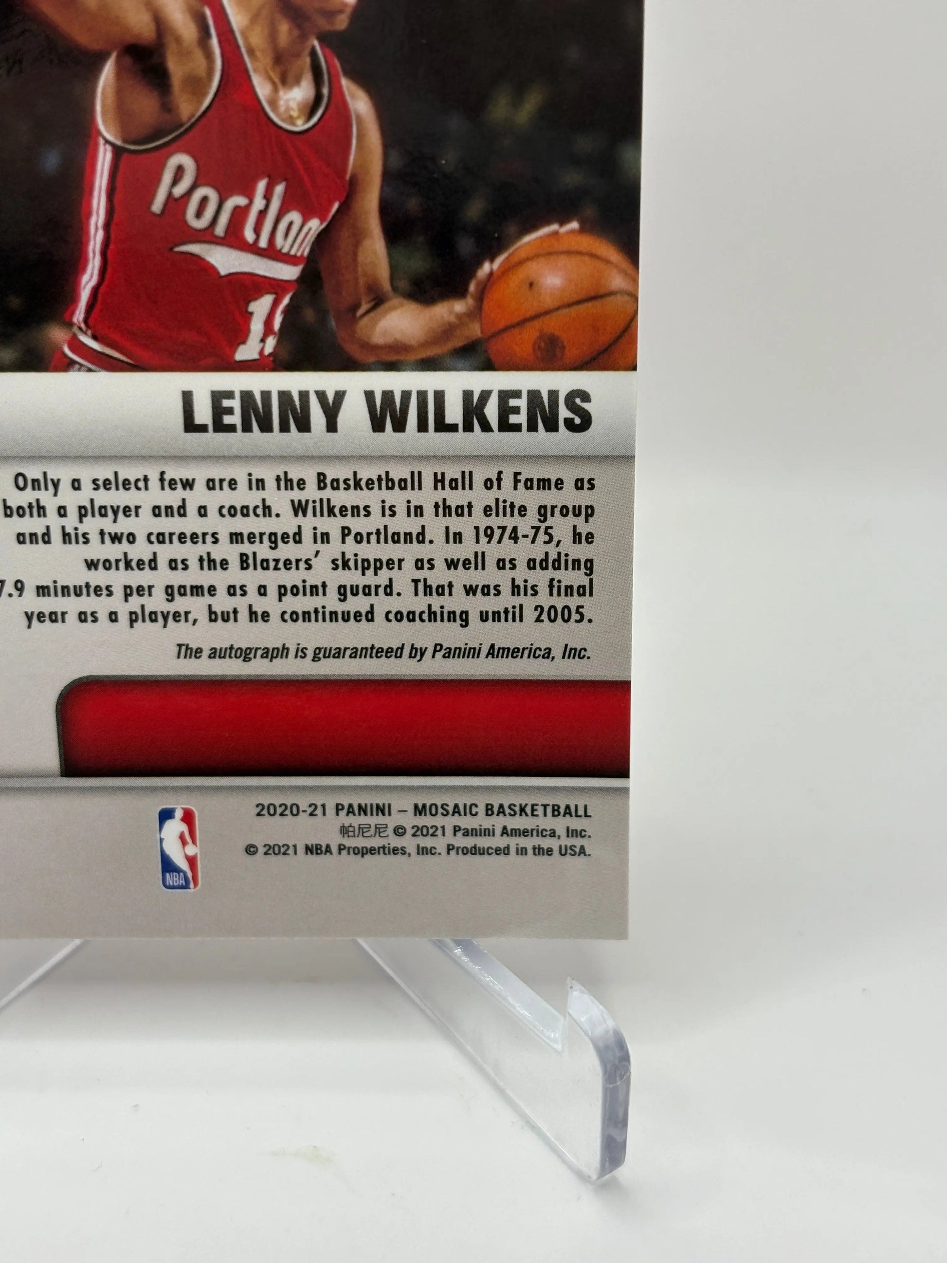 2020-21 Panini Mosaic Basketball #AM-LWI Lenny Wilkens Auto Red Yellow FRENLY BRICKS - Open 7 Days