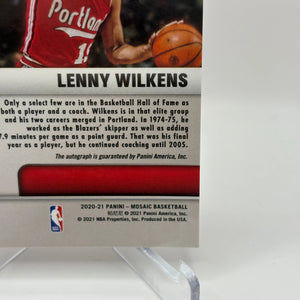 2020-21 Panini Mosaic Basketball #AM-LWI Lenny Wilkens Auto Red Yellow FRENLY BRICKS - Open 7 Days