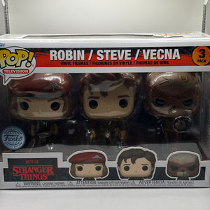 Funko POP! Television Stranger Things 3 Pack Robin, Steve, Vecna FRENLY BRICKS - Open 7 Days