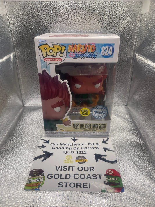 Funko Pop Naruto Shippuden 824 Might Guy Eight Inner Gates Glow FRENLY BRICKS - Open 7 Days