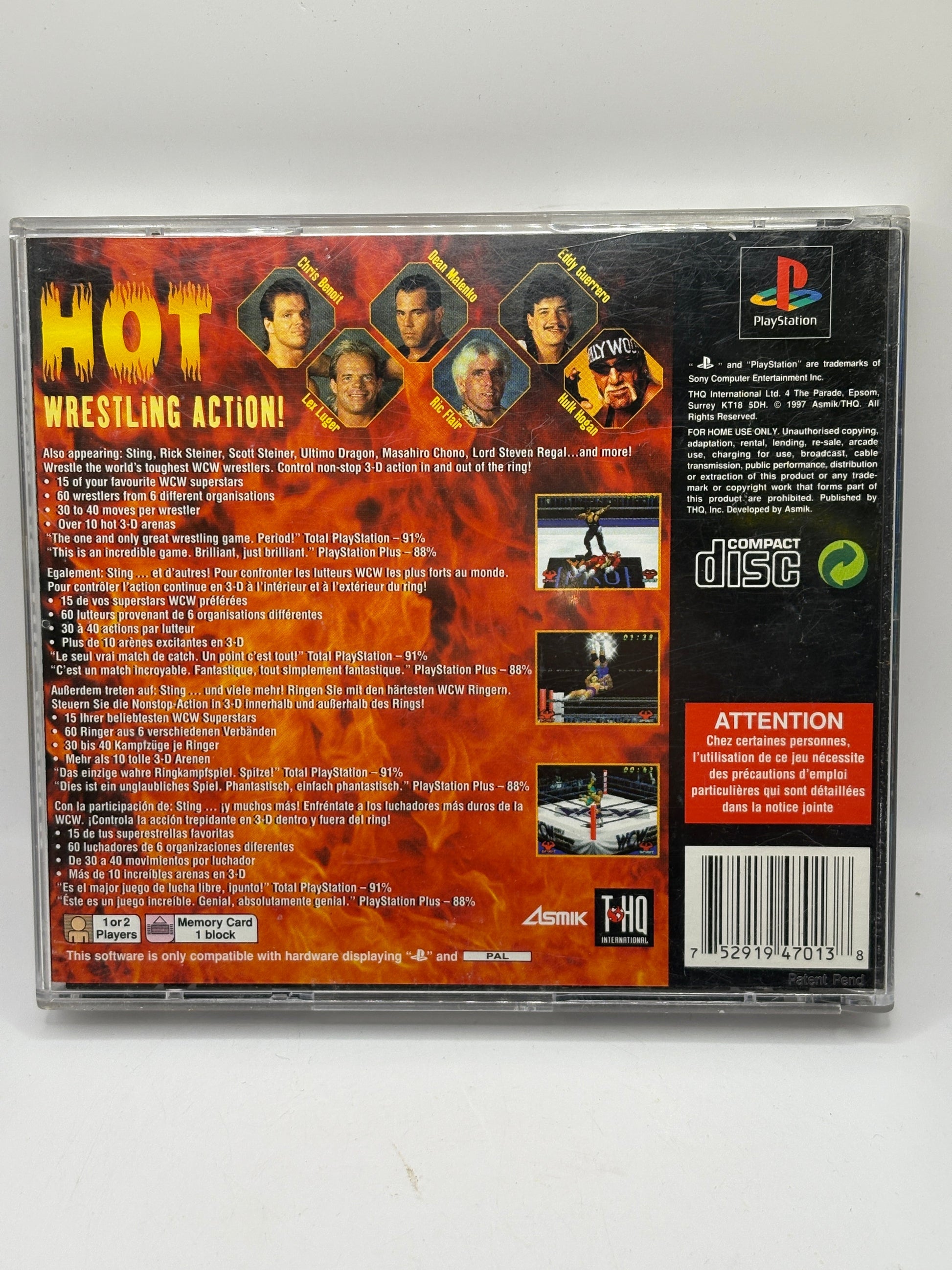 WCW Vs The World Sony PlayStation 1 PS1 Complete With Manual Tested Pal FRENLY BRICKS - Open 7 Days