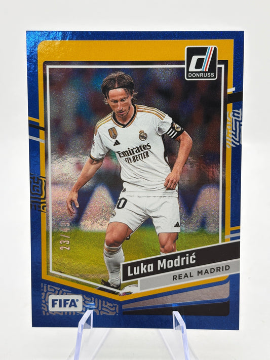Luka Modric 2023-24 Donruss Soccer Blue Holo /49 #122 Real Madrid FRENLY BRICKS - Open 7 Days
