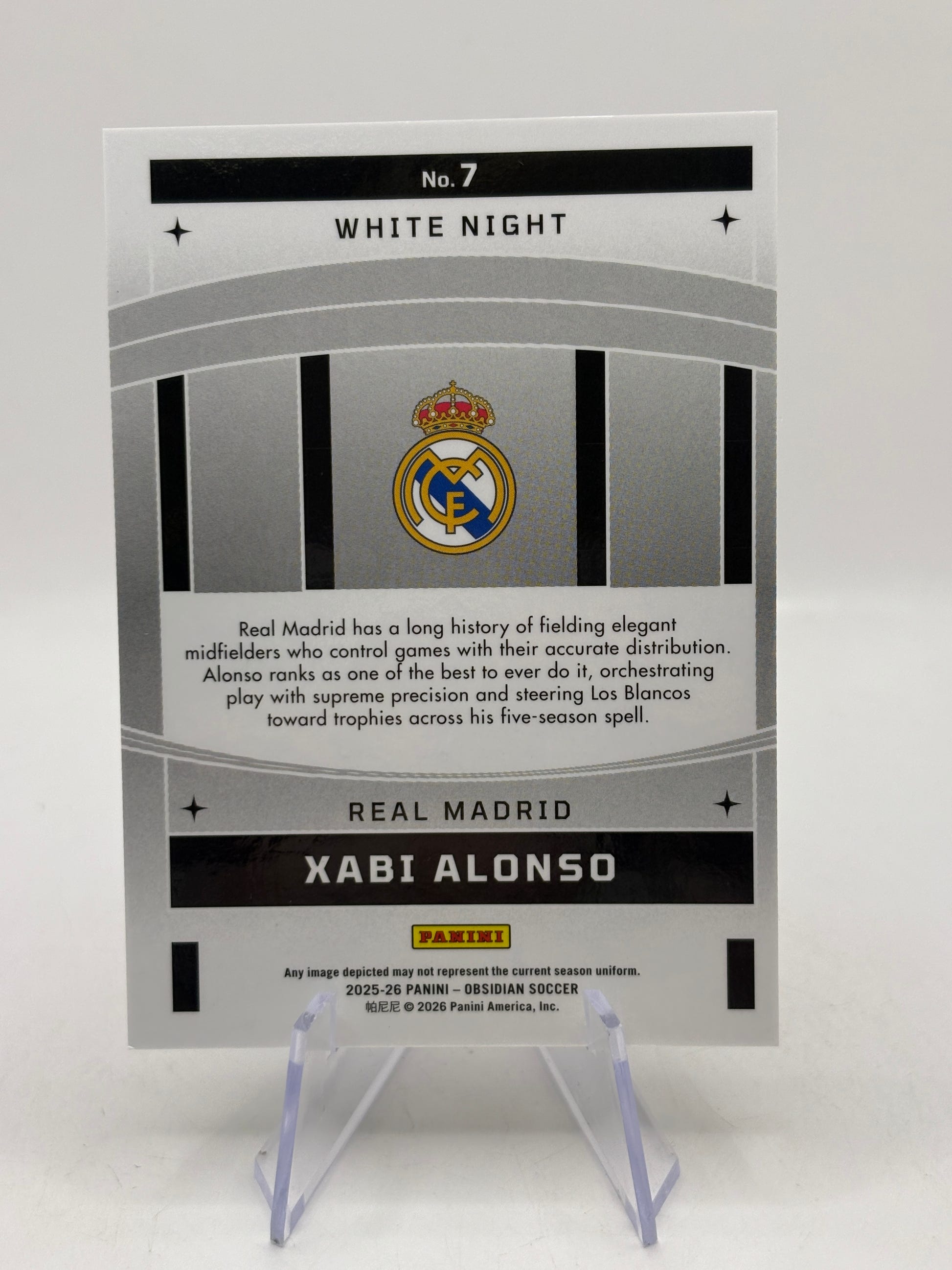 2025-26 Panini Obsidian - Xabi Alonso White Night Case Hit Real Madrid #7 SSP image 2