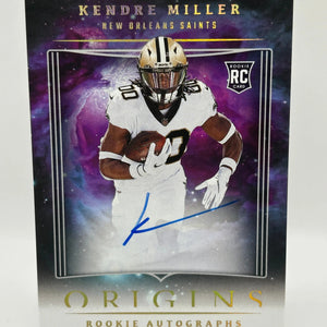 2023 Panini Origins Football #RAKMI Kendre Miller Rookie Auto on Card FRENLY BRICKS - Open 7 Days