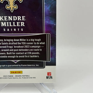 2023 Panini Origins Football #RAKMI Kendre Miller Rookie Auto on Card FRENLY BRICKS - Open 7 Days