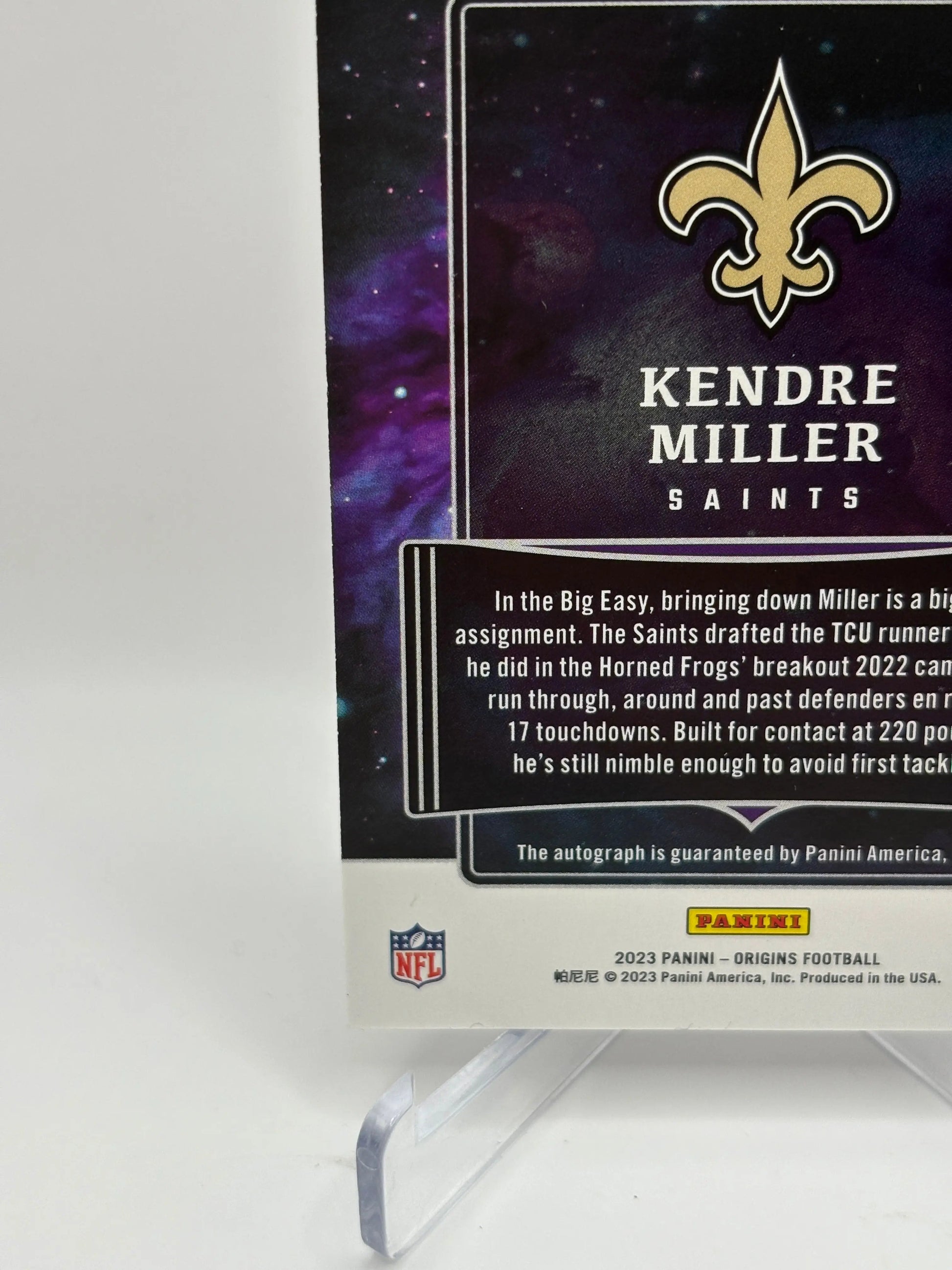2023 Panini Origins Football #RAKMI Kendre Miller Rookie Auto on Card FRENLY BRICKS - Open 7 Days
