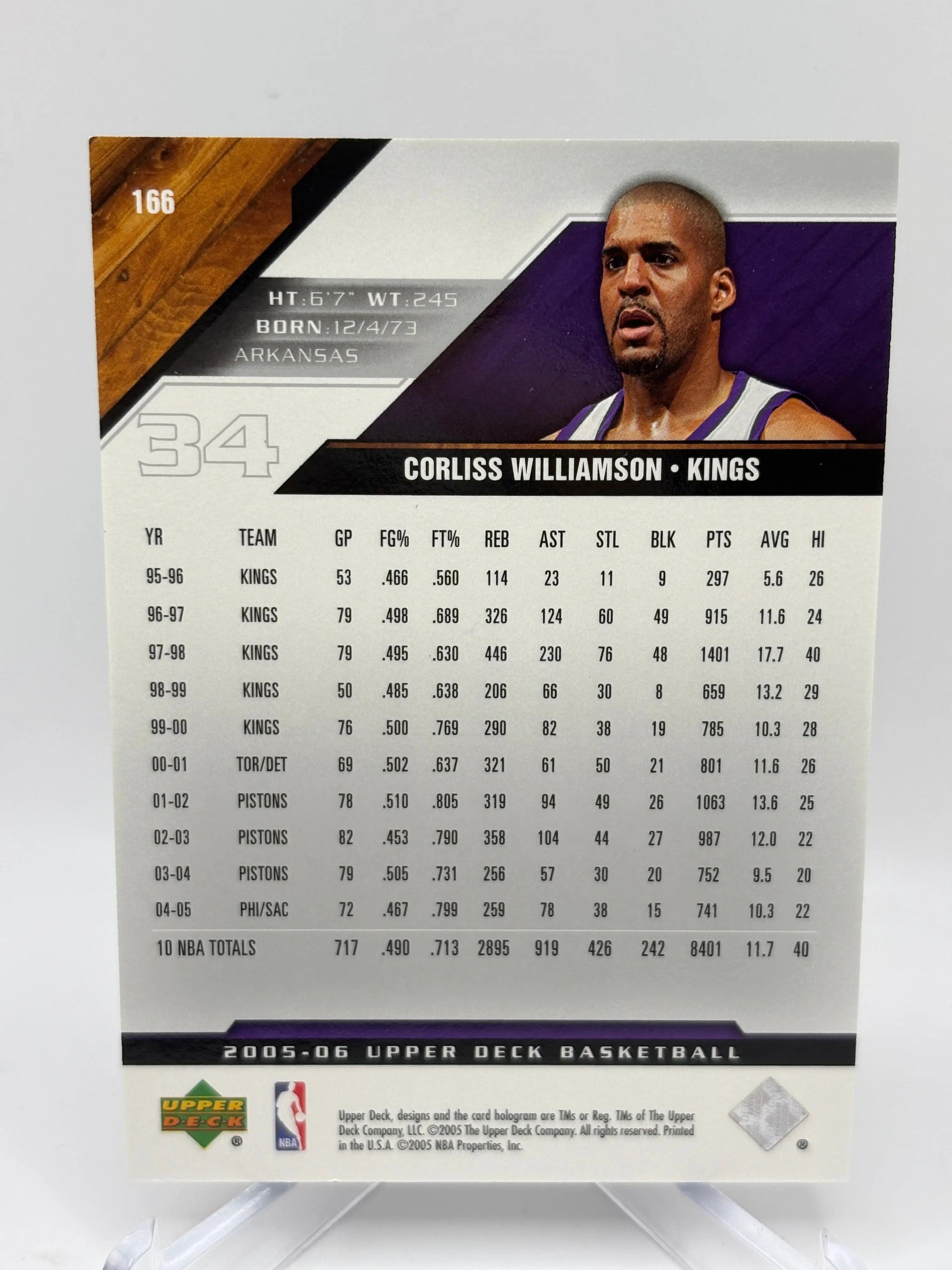 2005-06 Upper Deck Basketball #166 Corliss Williamson /100 UD Exclusives FRENLY BRICKS - Open 7 Days