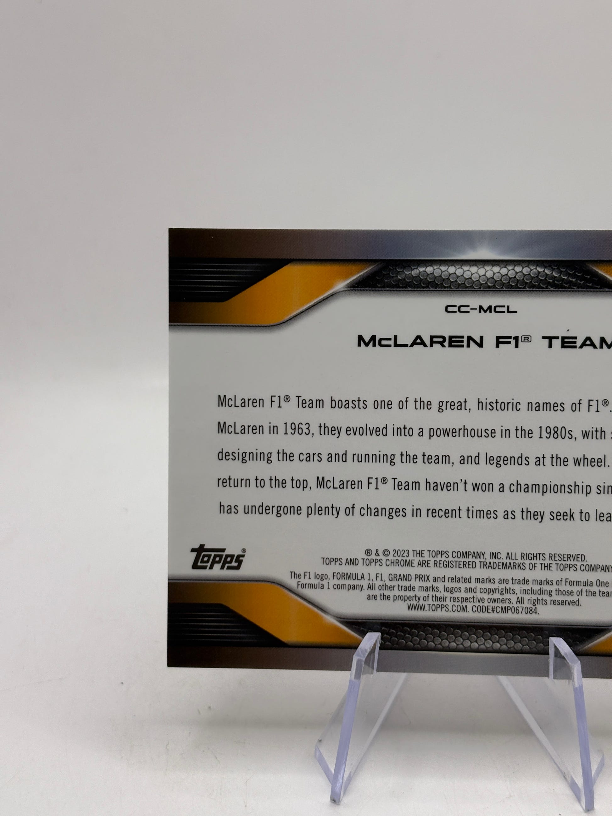 Topps Chrome F1 Formula 1 Team #CC-MCL Silver Refractor /199 image 3