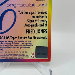 2004-05 Topps Luxury Box Basketball Fred Jones Auto /75 #SL-FJ FRENLY BRICKS - Open 7 Days