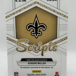 2024 Panini Mosaic Football #SC-SMI Kendre Miller Scripts Auto Silver FRENLY BRICKS - Open 7 Days
