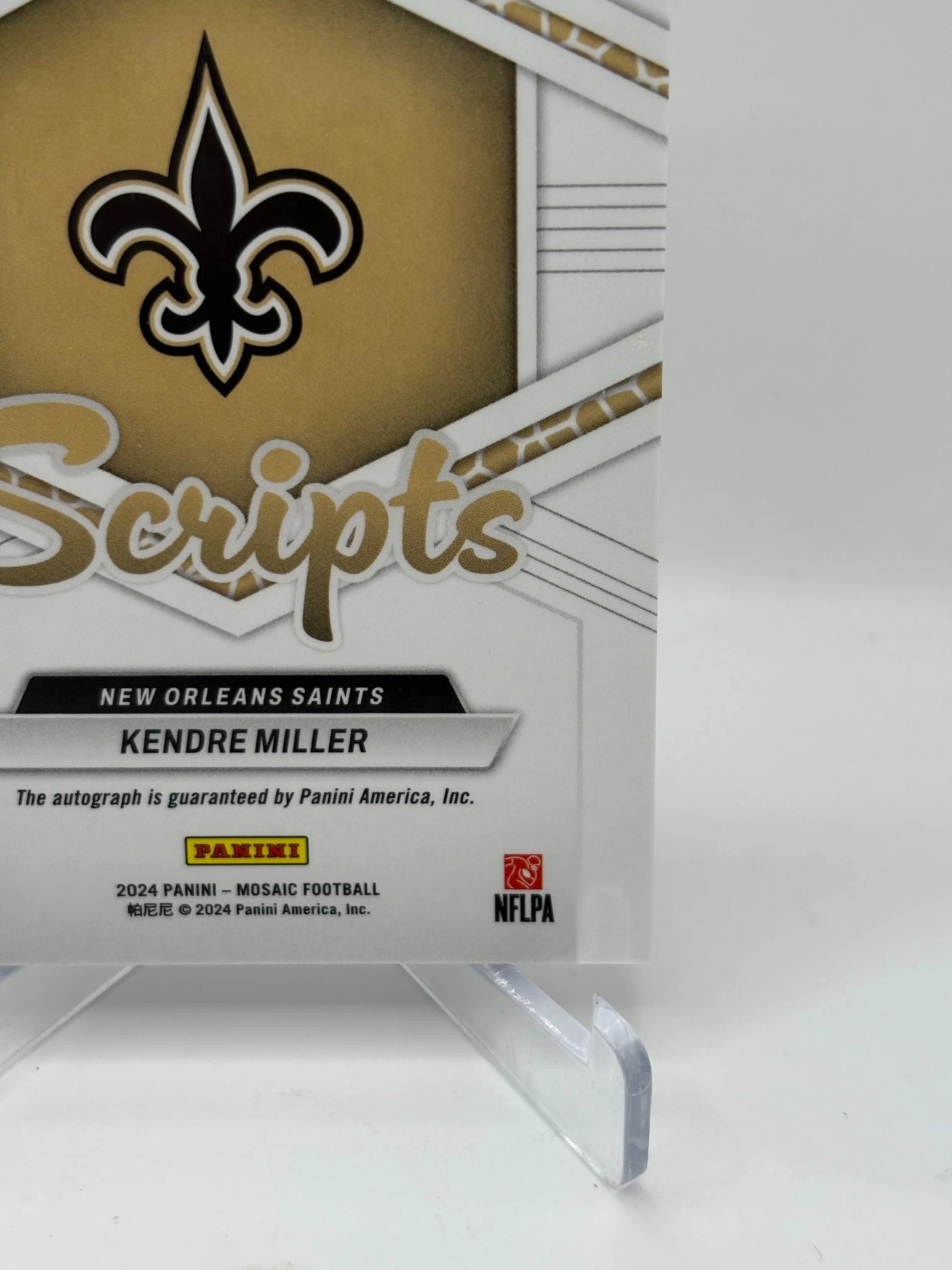 2024 Panini Mosaic Football #SC-SMI Kendre Miller Scripts Auto Silver FRENLY BRICKS - Open 7 Days