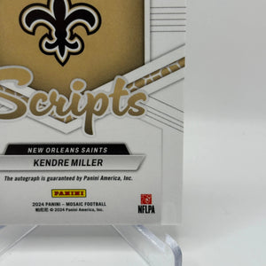 2024 Panini Mosaic Football #SC-SMI Kendre Miller Scripts Auto Silver FRENLY BRICKS - Open 7 Days