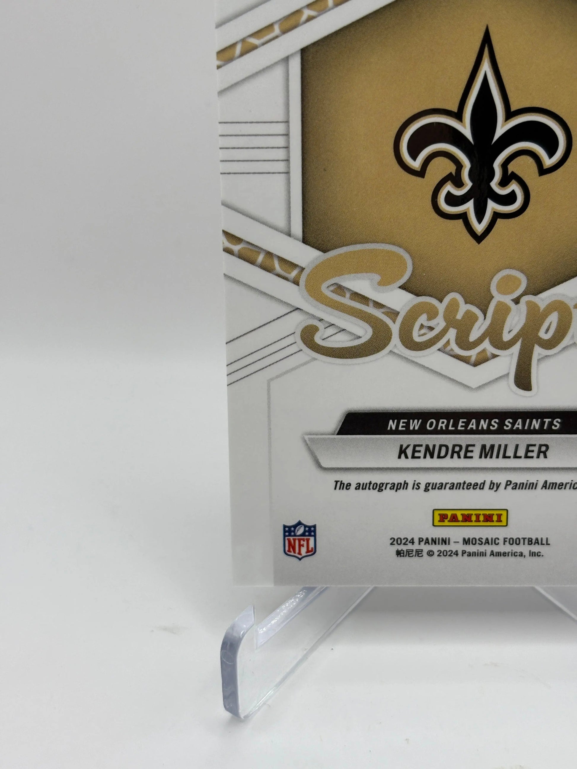 2024 Panini Mosaic Football #SC-SMI Kendre Miller Scripts Auto Silver FRENLY BRICKS - Open 7 Days