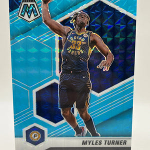 2020-21 Panini Mosaic Basketball #25 Myles Turner /15 Fluorescent Blue Prizm FRENLY BRICKS - Open 7 Days