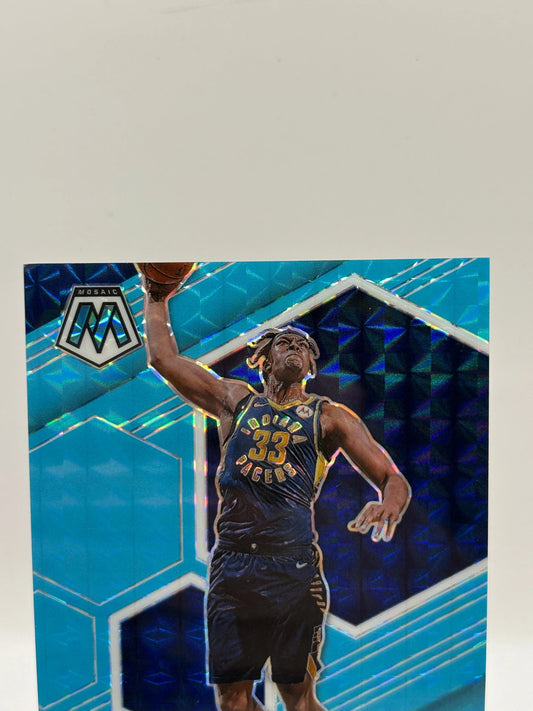 2020-21 Panini Mosaic Basketball #25 Myles Turner /15 Fluorescent Blue Prizm FRENLY BRICKS - Open 7 Days