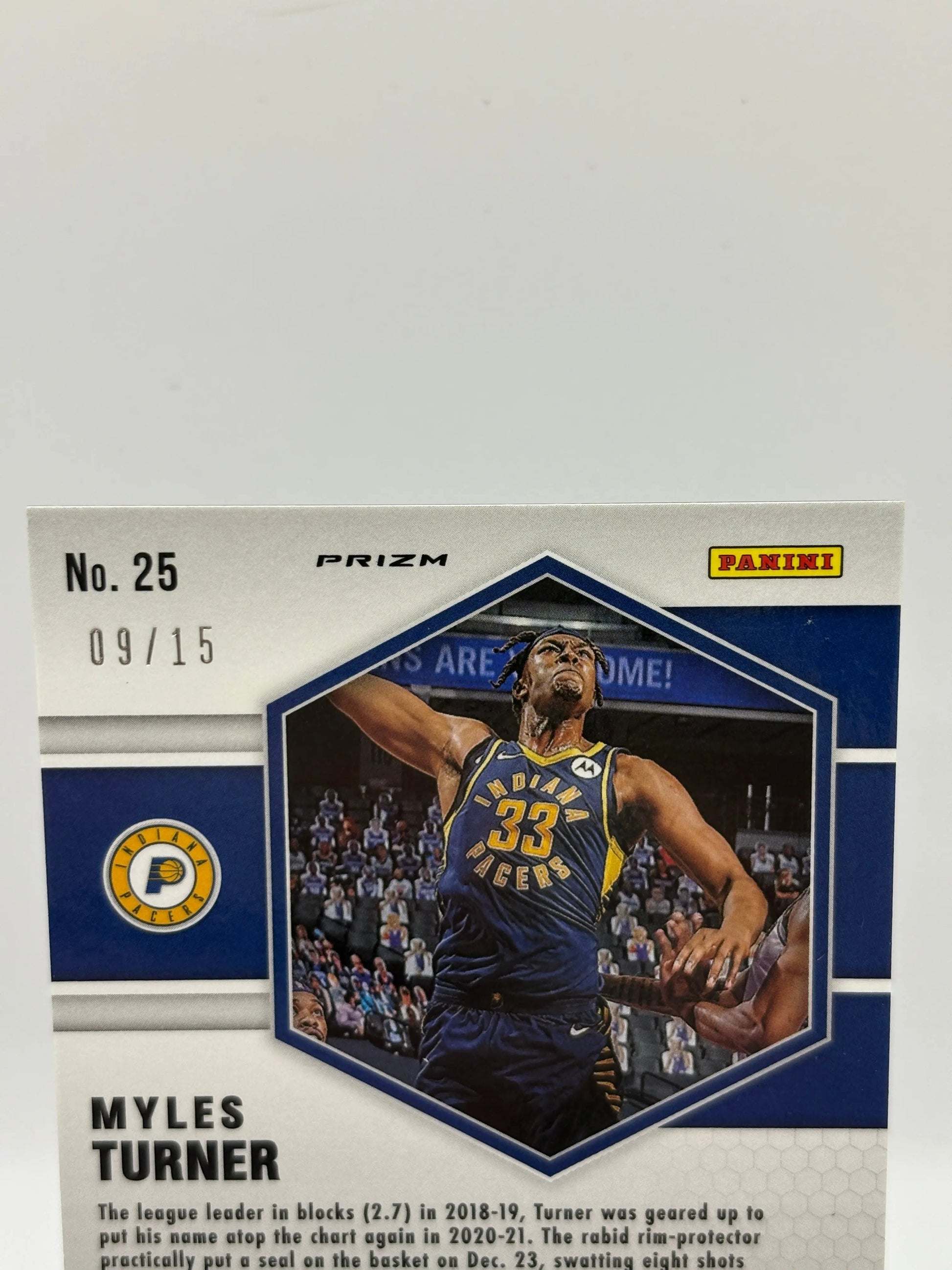 2020-21 Panini Mosaic Basketball #25 Myles Turner /15 Fluorescent Blue Prizm FRENLY BRICKS - Open 7 Days