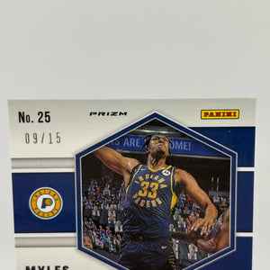 2020-21 Panini Mosaic Basketball #25 Myles Turner /15 Fluorescent Blue Prizm FRENLY BRICKS - Open 7 Days