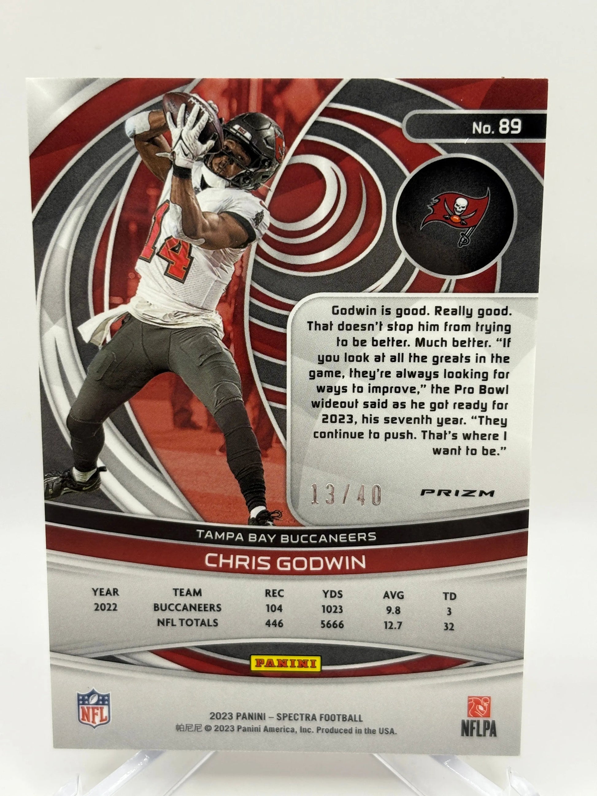 2023 Panini Spectra Football #89 Chris Godwin /40 Cracked Ice FRENLY BRICKS - Open 7 Days
