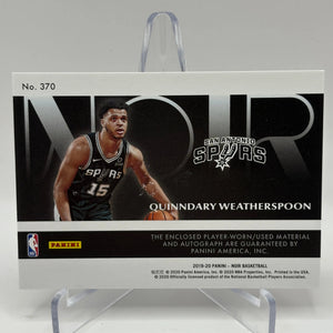 2019-20 Panini Noir Basketball #370 Quinndary Weatherspoon /99 RPA Auto FRENLY BRICKS - Open 7 Days