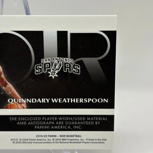 2019-20 Panini Noir Basketball #370 Quinndary Weatherspoon /99 RPA Auto FRENLY BRICKS - Open 7 Days