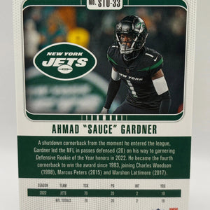 2022 Panini Chronicles Studio Football #STU-33 Ahmad “Sauce” Gardner /149 FRENLY BRICKS - Open 7 Days