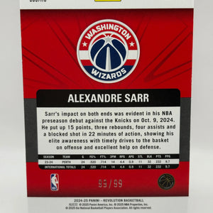 2024-25 Panini Revolution Basketball #106 Alexandre Sarr 99/99 Rookie Cosmic FRENLY BRICKS - Open 7 Days