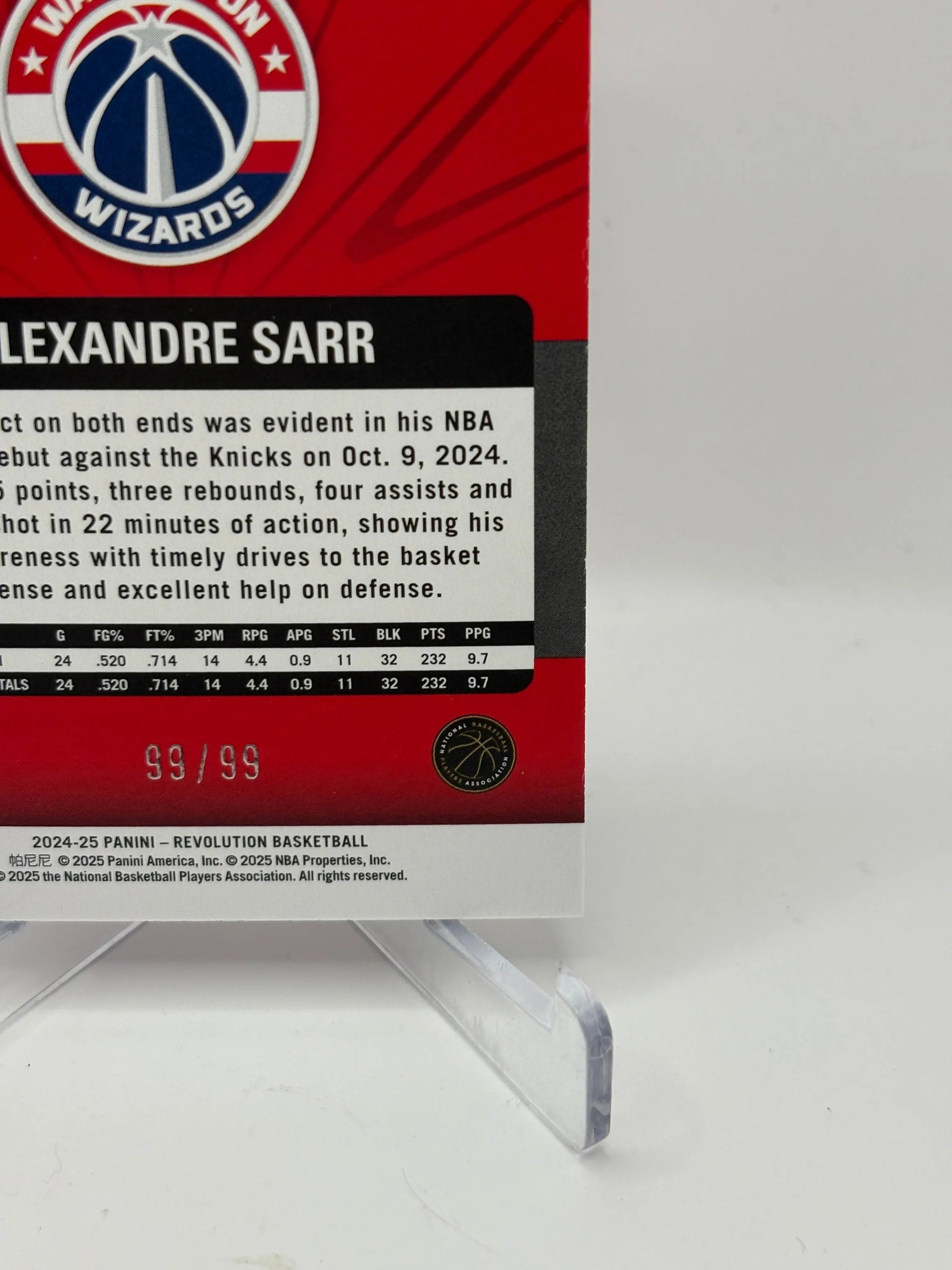 2024-25 Panini Revolution Basketball #106 Alexandre Sarr 99/99 Rookie Cosmic FRENLY BRICKS - Open 7 Days