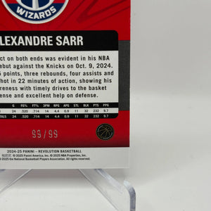 2024-25 Panini Revolution Basketball #106 Alexandre Sarr 99/99 Rookie Cosmic FRENLY BRICKS - Open 7 Days