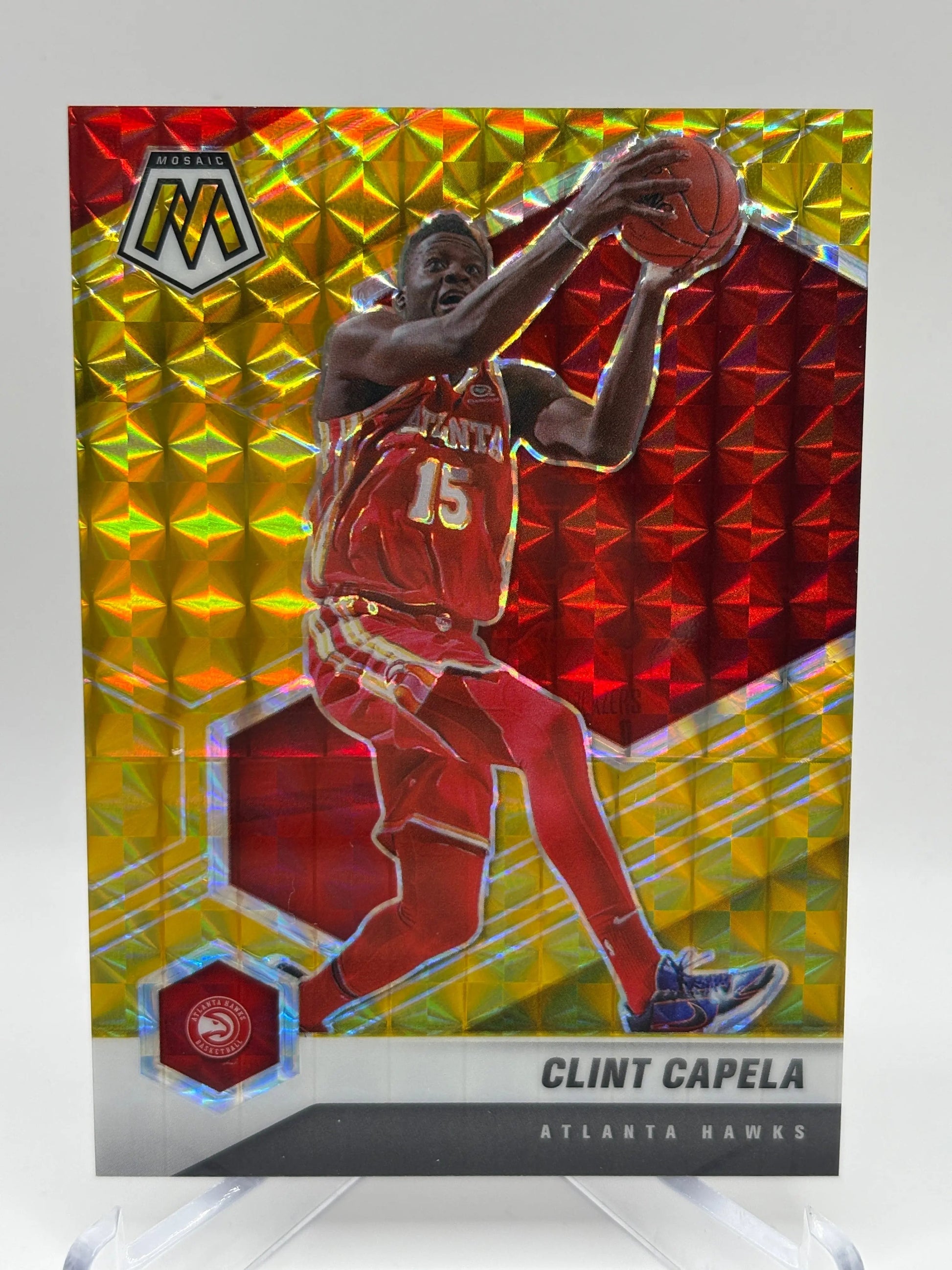 2020-21 Panini Mosaic Basketball #102 Clint Capela 04/10 Gold Prizm FRENLY BRICKS - Open 7 Days