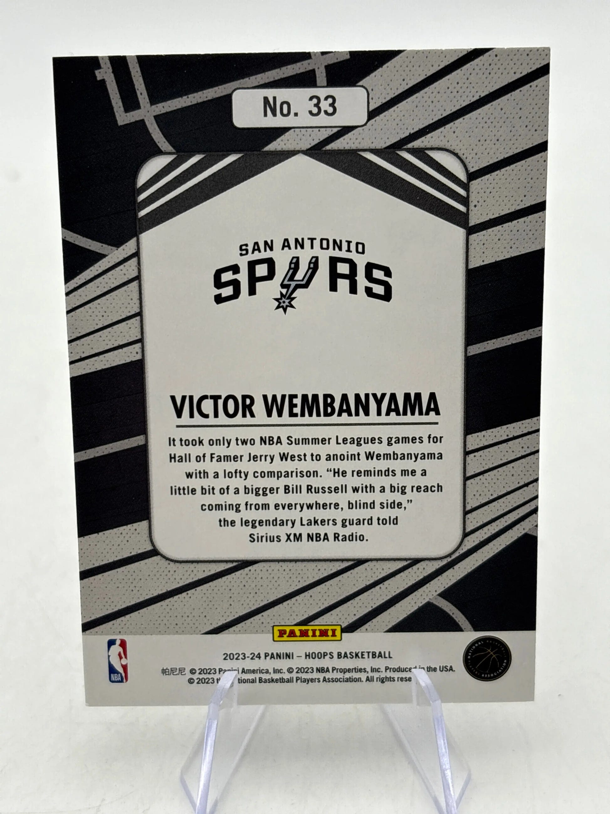 2023-24 Panini Hoops Basketball - #33 Victor Wembanyama We Got Next Rookie Card FRENLY BRICKS - Open 7 Days image 2