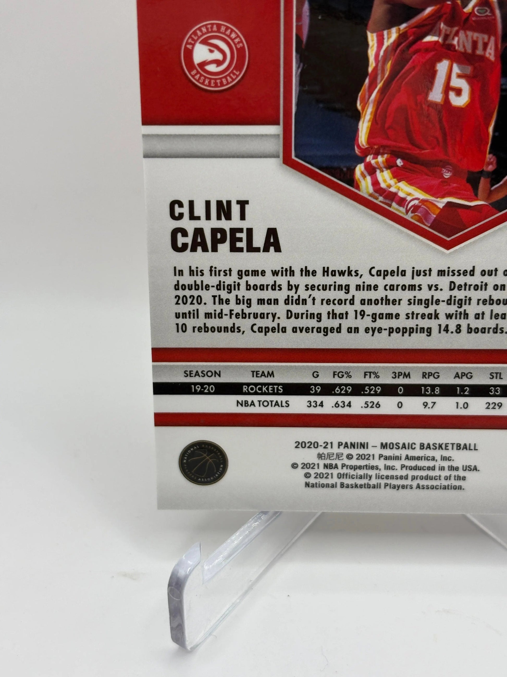 2020-21 Panini Mosaic Basketball #102 Clint Capela 04/10 Gold Prizm FRENLY BRICKS - Open 7 Days