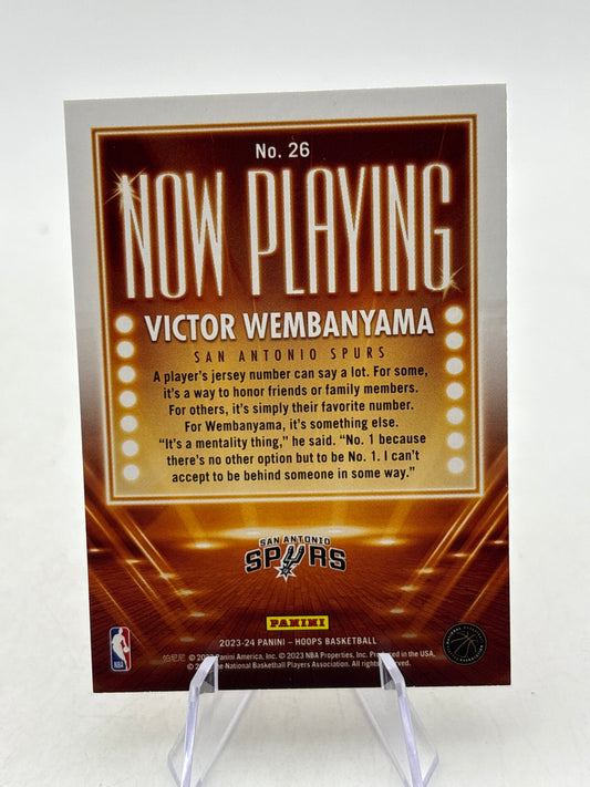 2023-24 Panini Hoops Basketball - #26 Victor Wembanyama Now Playing Rookie Card FRENLY BRICKS - Open 7 Days