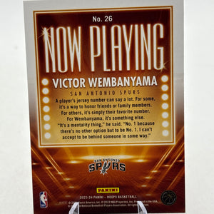 2023-24 Panini Hoops Basketball - #26 Victor Wembanyama Now Playing Rookie Card FRENLY BRICKS - Open 7 Days