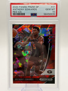 PSA 10 2020-21 Panini Prizm DP - Red Ice Prizm #41 Anthony Edwards (RC)