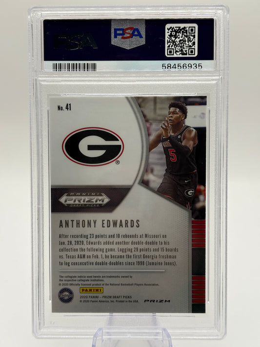 PSA 10 2020-21 Panini Prizm DP - Red Ice Prizm #41 Anthony Edwards (RC) FRENLY BRICKS - Open 7 Days