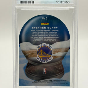 2020-21 Panini Crown Royale Stephen Curry Sno Globe Asia Red #2 Warriors PSA 9 FRENLY BRICKS - Open 7 Days