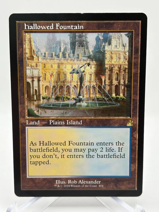 Magic The Gathering - Hallowed Fountain Retro Frame #404 Ravnica Remastered LP FRENLY BRICKS - Open 7 Days