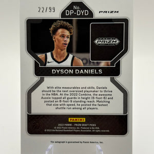 2022-23 Panini Prizm Draft Picks Auto Dyson Daniels Purple Ice Prizm /99 (RC) FRENLY BRICKS - Open 7 Days