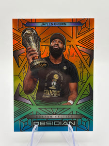 2024-25 Obsidian Jaylen Brown Electric Etch Hot Springs 3/15 Celtics