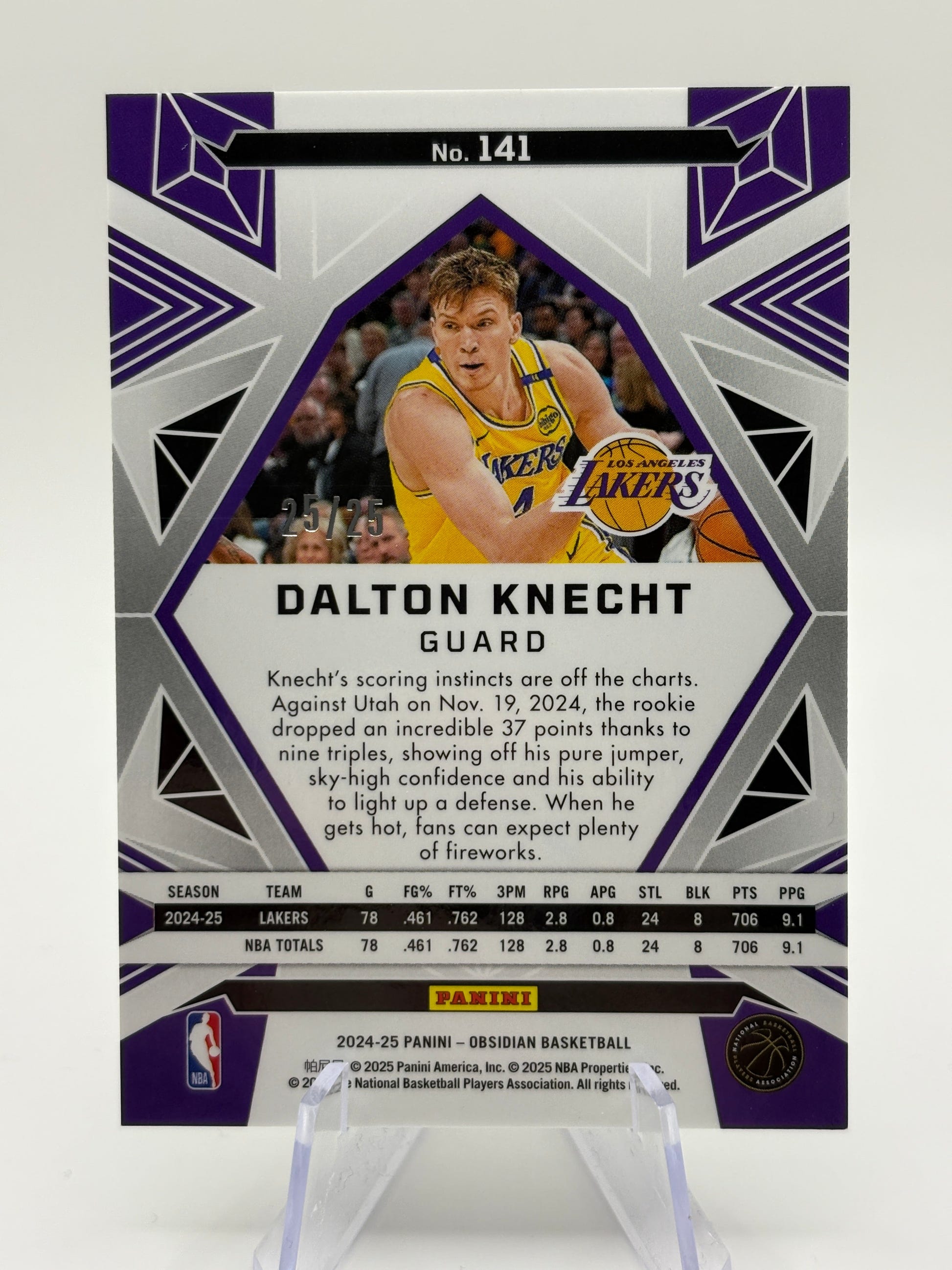 2024-25 Panini Obsidian Dalton Knecht RC Electric Etch Green /25 BOOK END Lakers FRENLY BRICKS - Open 7 Days image 2
