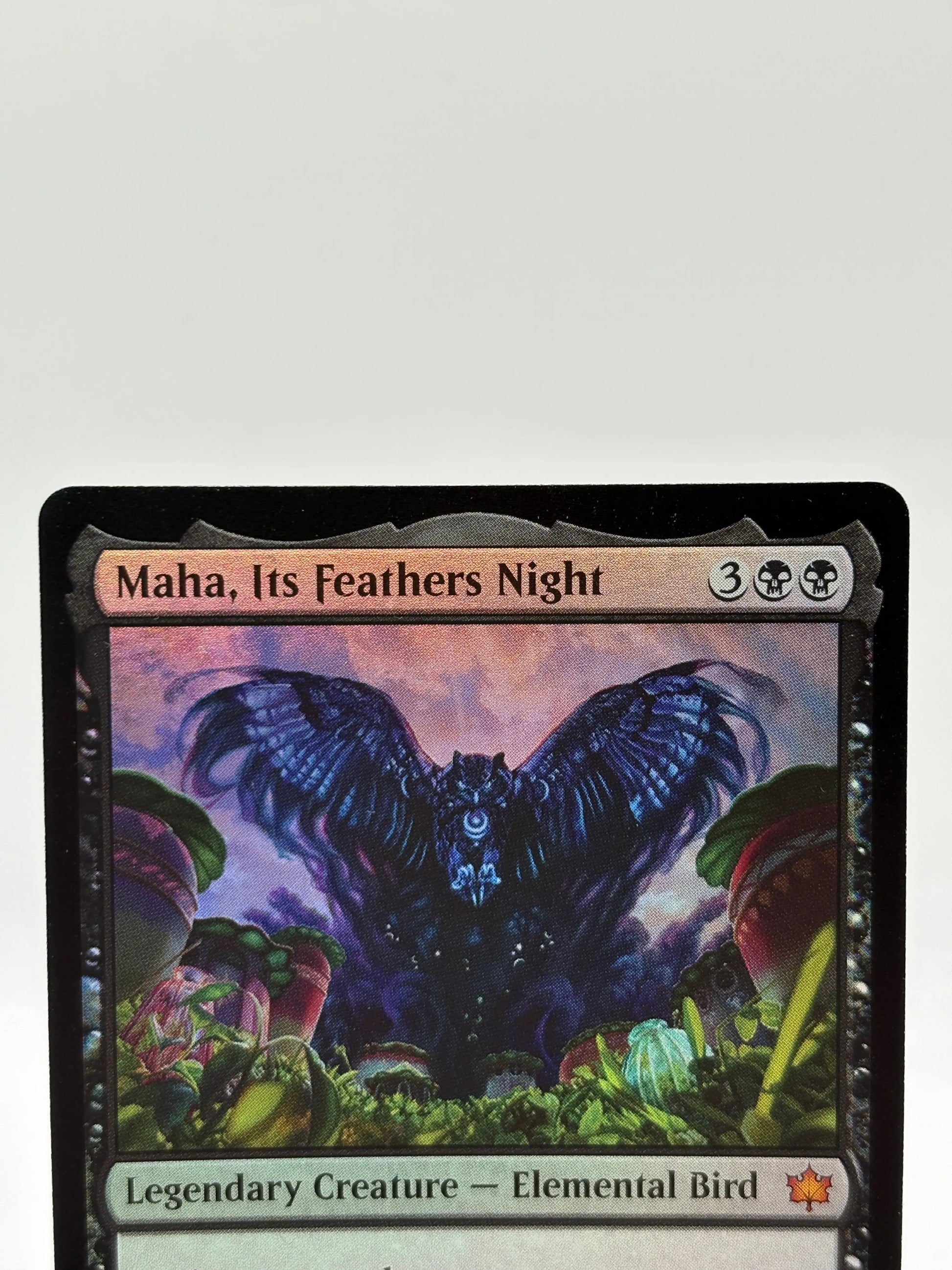 Magic The Gathering - Maha, Its Feathers Night Foil Mythic #0100 BLB Bloomburrow LP FRENLY BRICKS - Open 7 Days