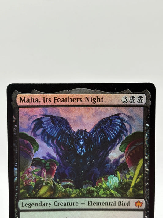 Magic The Gathering - Maha, Its Feathers Night Foil Mythic #0100 BLB Bloomburrow LP FRENLY BRICKS - Open 7 Days