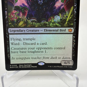 Magic The Gathering - Maha, Its Feathers Night Foil Mythic #0100 BLB Bloomburrow LP FRENLY BRICKS - Open 7 Days